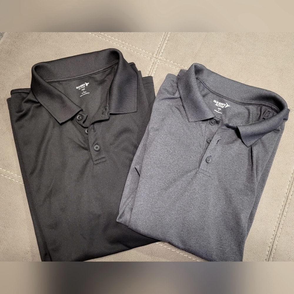 Set Of 2 Old Navy Active Core Polo Shirts - Size L
